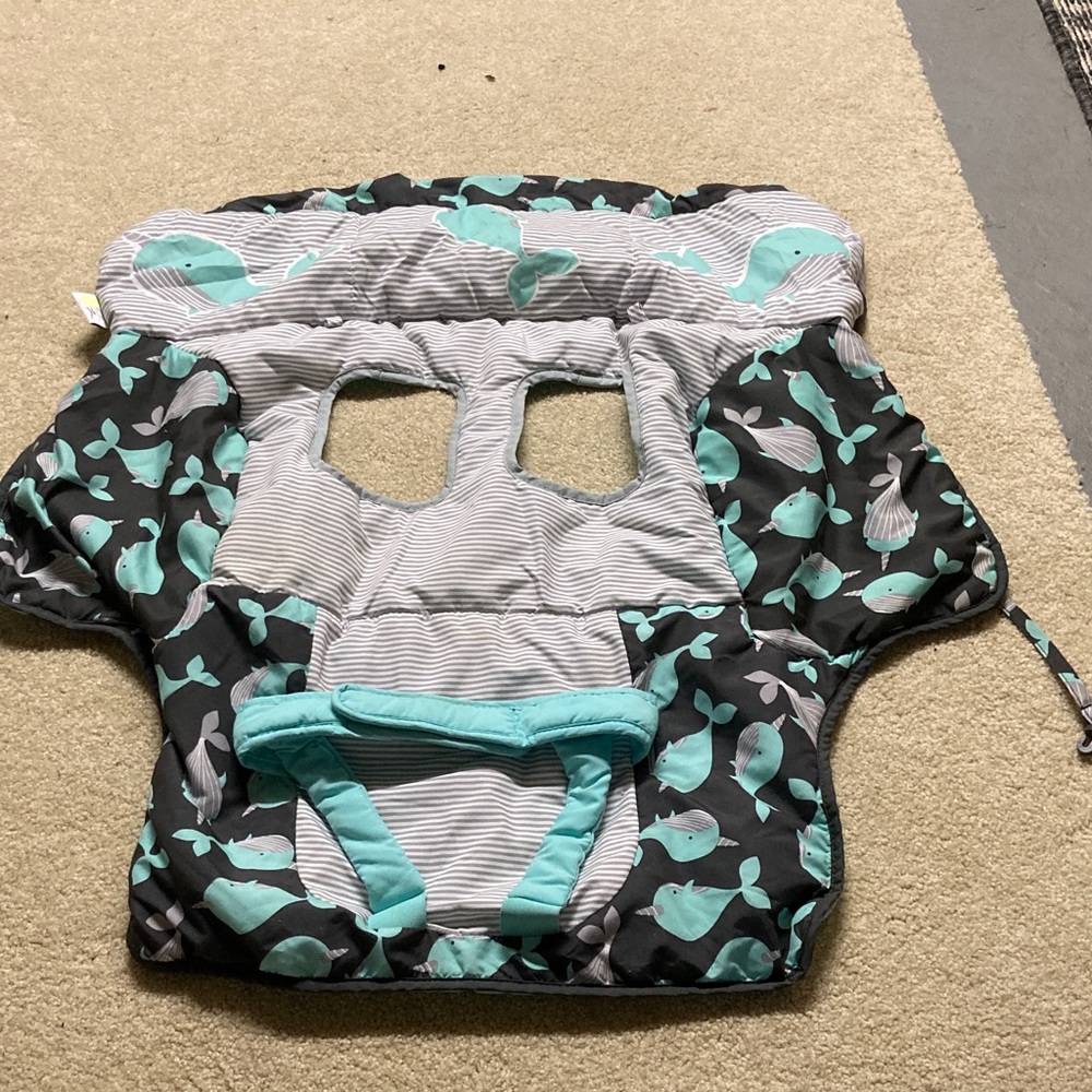 Whale Print Shopping Cart Cover in Black and Teal